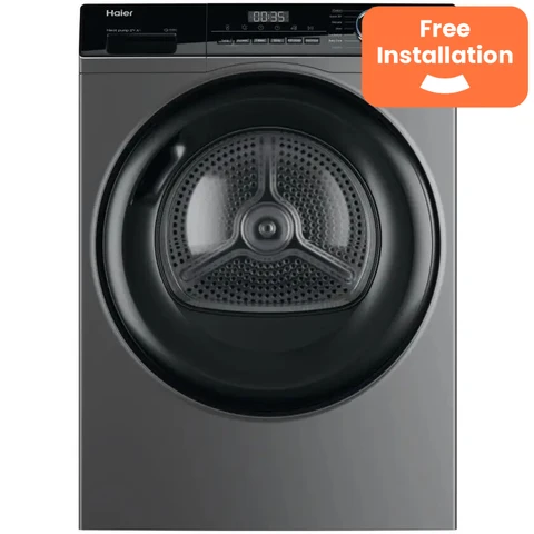 Haier I-Pro Series 3 Heat Pump Tumble Dryer HD80-A2939R-UK 8kg, A++ Energy Rated, Graphite