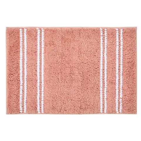 Maison by Premier Bath Mat Soak Microfibre Tufted Stripe Dusty Pink 40x60cm