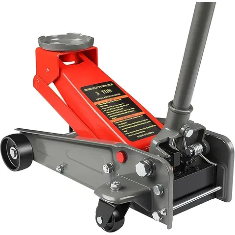 3 Tonne/6600 Lbs Trolley Car Jack,Heavy Duty Low Profile Jack Lift Range: 13.5cm-46cm,Heavy Duty Floor Jack with Gear Quick Lift Pump for Utility Vehicles,Red