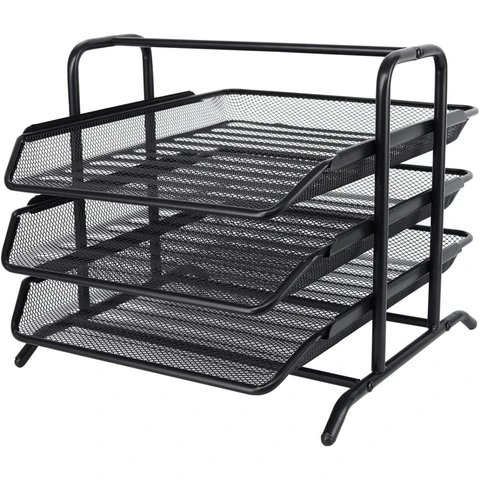 EasyPAG Bac à courrier A4 en maille à 3 niveaux, Noir, Offre Nouvel An, Idées cadeaux phares