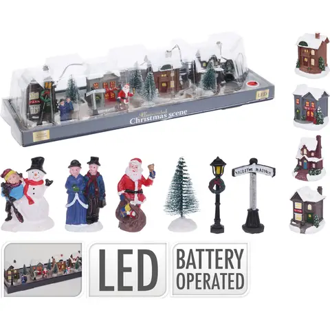 Koopman Dorp met LED Set van 14st