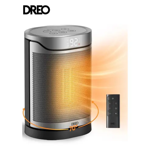 DREO Space Heater Atom 318 - 1500W Hyperamic™ Technologie, 2s Sofortwärme, 70˚Oszillation, Bis zu 40% Energieeinsparung, 8-lagige Sicherheitsschutz, Fernbedienung.