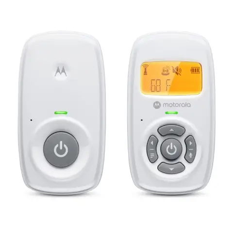 Motorola MBP24 Babyphone Audio - Digitales Babyfon mit DECT-Technologie zur Audio-Überwachung - Raumtemperaturanzeige - Mikrofon mit hoher Empfindlichkeit und Zweiwege-Sprechfunktion – Weiß