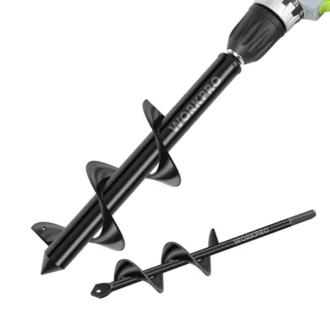 WORKPRO Garden Drill Earth Drill for Drill, Garden Auger, Spiral Drill, Cordless Hand Drill, Digging Tool for Planting and Drilling (8 x 30 cm & 4 x 22 cm), Pack of 2