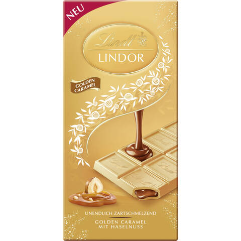 Lindt LINDOR goldener Karamell Riegel, 100 g