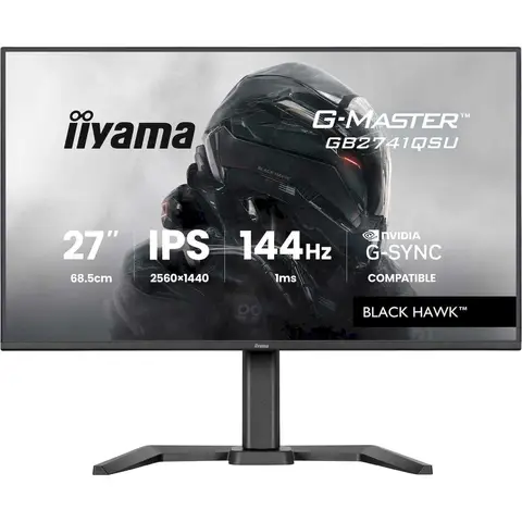 iiyama G-MASTER Black Hawk GB2741QSU-B1 27" Class WQHD Gaming LCD Monitor - 16:9 - Matte Black