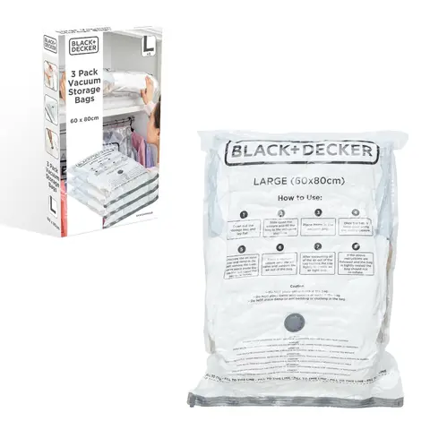 BLACK+DECKER Vacuum Storage Bags Large, Pack of 3