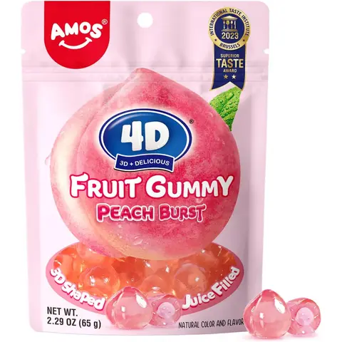 Amos 4D Fruit Gummy Peach Burst 65g
