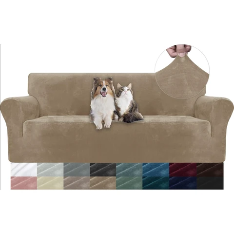 YSTYLE Stretch-Sofa-Bezug, Couchbezug für Couch und Sofa, Möbelschutzbezug für Sofa mit elastischem Boden, 3-Sitzer, YHR, Kamelbraun