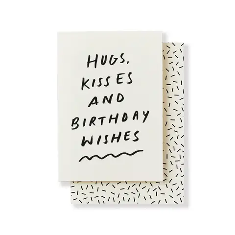 Katie Leamon Handwritten Hugs Kisses Hand-Printed Card