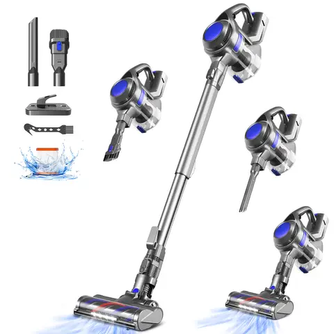 Daynee Aspirateur sans fil , 50 min | 50 kpa Aspirateur sans fil avec bac à poussière de 1,6 l, aspirateur sans fil, aspirateur pour sols durs, tapis et poils d'animaux