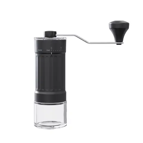 Cuisync KMDJ-HC Moulin à Café Manuel en ABS, Acier Inoxydable et Verre Sodocalcique - Noir