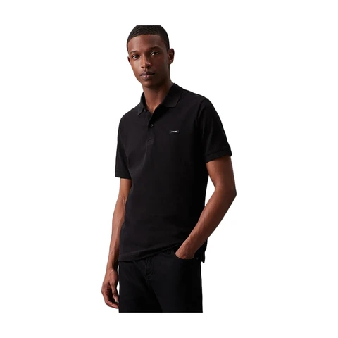 Calvin Klein Polo slim en coton piqué noir - Taille M