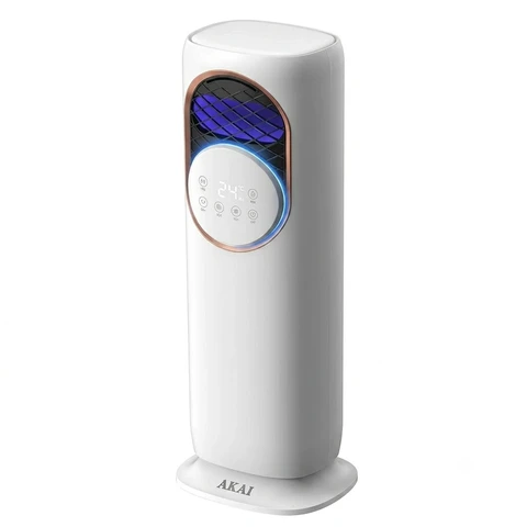 AKAI Turmventilator 4-in-1 Kühler und Heizlüfter, Luftreiniger und Luftbefeuchter, Leiser Betrieb, Heimgebrauch, AKIC41-R