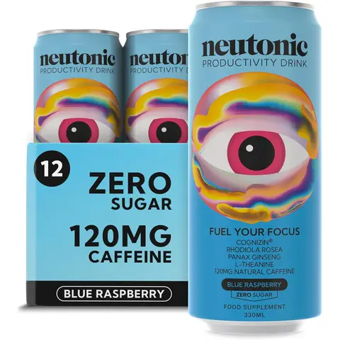Neutonic Energy Drink Blue Raspberry Flavour Focus Support Multipack - 12 x 330ml