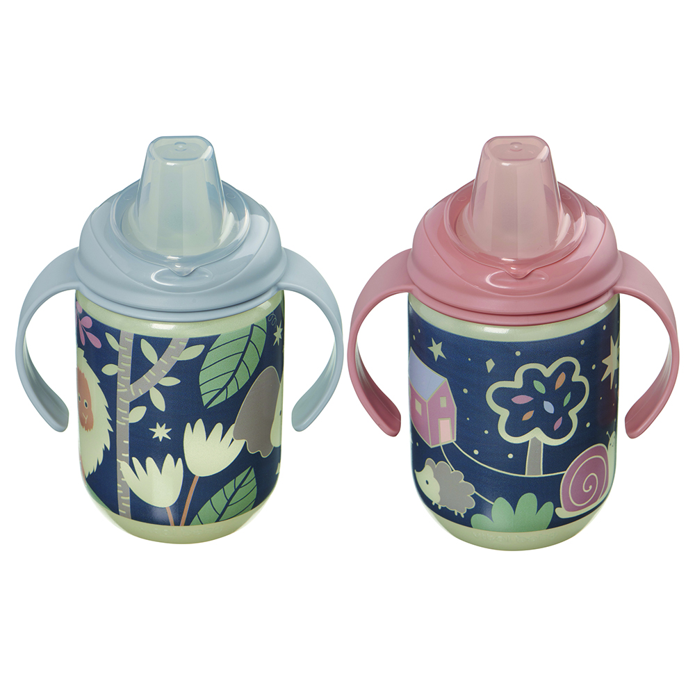 Vital Baby Hydrate Glow In The Dark Easy Sipper 350ml 2 Pack Mixed