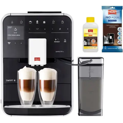 Melitta Caffeo Barista TS Smart F850-102, Vollautomatische Kaffeemaschine mit Milchbehälter, Smartphone-Steuerung mit Connect App, One-Touch-Funktion, Schwarz