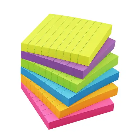 Notes autocollantes avec ligne