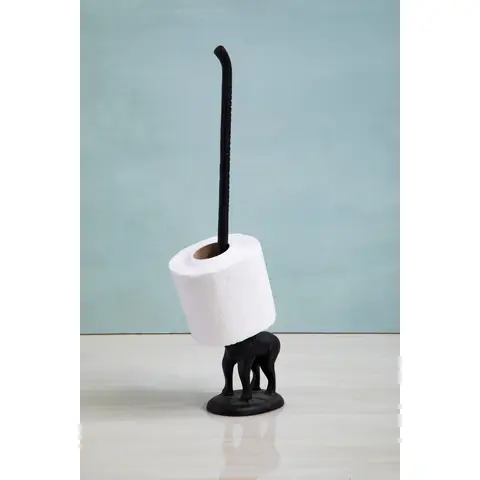 Maison by Premier Black Finish Elephant Toilet Roll Holder