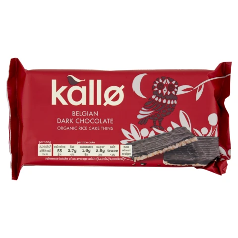 Kallo Thin Slice Rice Cake Dark Choc - 90G