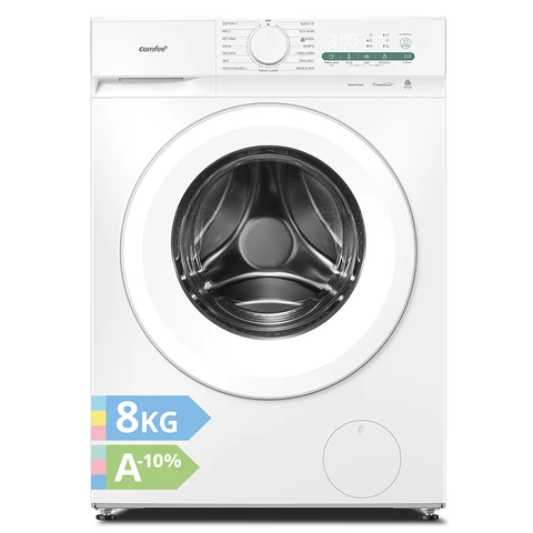 Comfee Waschmaschine 8 kg, mit Haustierhaarpflege-Programm und Dampffunktion, 16 Programme, Energieeffizienzklasse A-10%, Füllfunktion, leise und energiesparend, CF08EWP05W-HR, Weiß