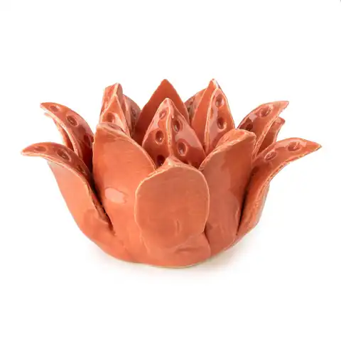 Candlelight Candle Holder Tealight Paradise Ceramic Orange