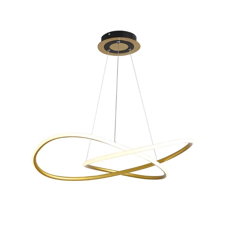 Homary Minimalist Gold Circle Pendant Light LED Ceiling Light Adjustable Height