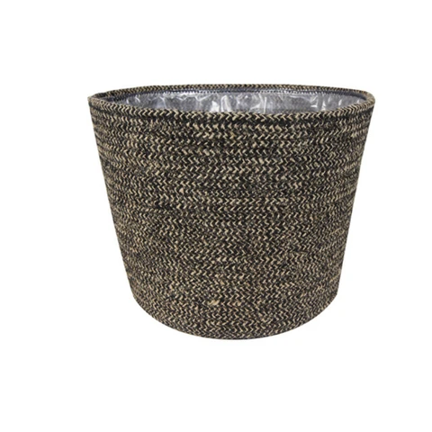 Bergen Jute Anthracite Lined Planter H23Cm D26Cm