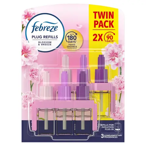 Febreze 3Volution Air Freshener Plug In Refill Blossom & Breeze Twin Pack 2x20ml