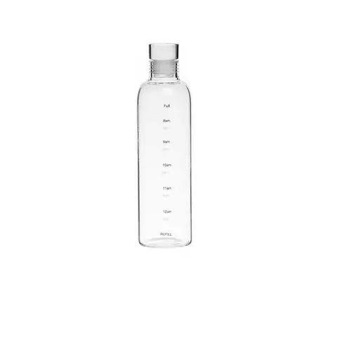 BJ  Mug de Voyage en Verre Borosilicate 500ml avec Graduations de Temps