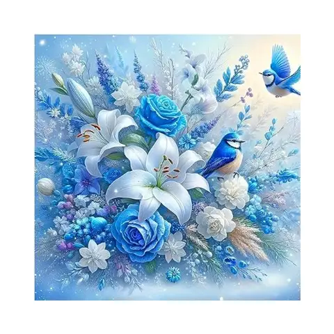 JU7CER 5D Diamond Painting Kit - Adult Bird Design | Beginner-Friendly DIY Cross Stitch Embroidery 12×12 Inches (30×30cm)