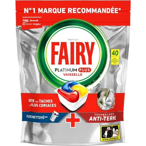 FAIRY Tablettes Lave-Vaisselle Platinum Plus Citron X40
