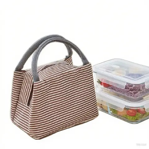 ochama×J.ZAO 3pc Set - High Borosilicate Glass Lunch Box Microwavable Crisper - 1000ml+840ml+Warming Bag 1000 ml+840 ml+Insulation Bag