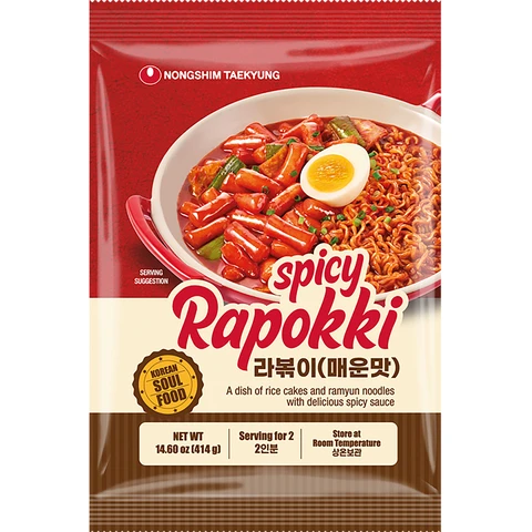 NongShim Topokki mit Ramyun, scharfe Rapokki, 414 g