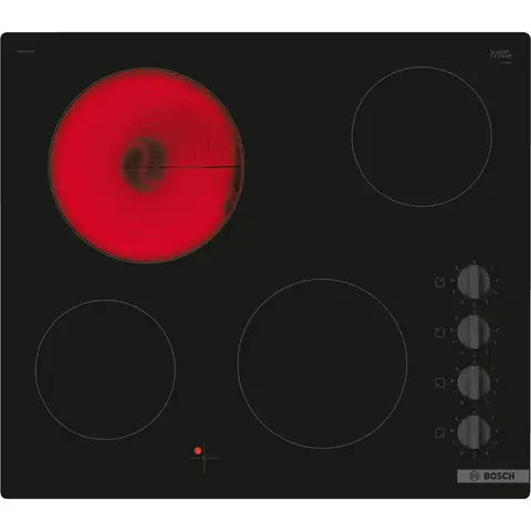 Bosch PKE611CA3E Series 2 60cm Ceramic Hob - Black Glass