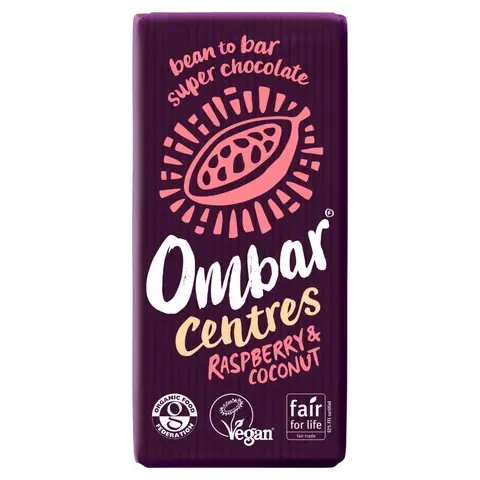 Ombar Chocolate Raspberry & Coconut Choc Bar 70g