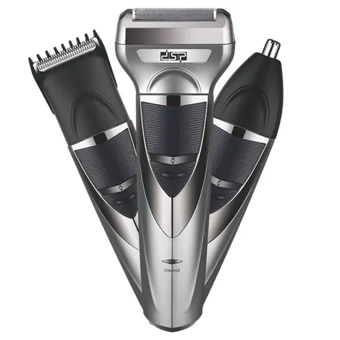 DSP 3 in 1 Electric Shaver Set for Men: Wet & Dry Waterproof Shaver, Nose Trimmer, and Beard Trimmer
