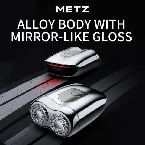 Metz Supercar Style Electric Shaver for Men, Portable, Gift Box, Perfect Qixi Valentine's Day Gift for Boyfriend and Father, Iridescent Silver