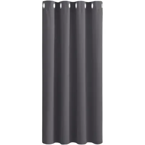 PONY DANCE Eyelet Blackout Curtains, W 52 x L 54 inches, 1 Panel, Grey