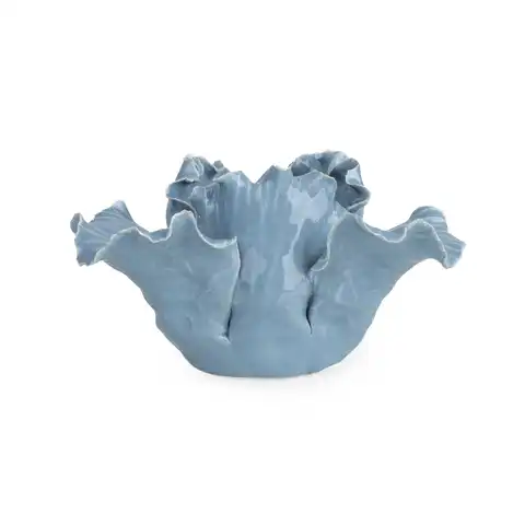Candlelight Candle Holder Tealight Iris Ceramic Blue