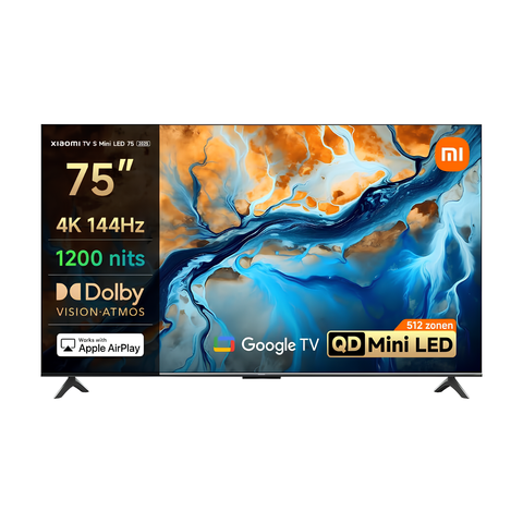 XIAOMI TV S Mini 75 2025, Mini-LED, QLED, 75 Zoll, lokale Dimmung, 1200 Nits, Google TV [Energieeffizienzklasse G]