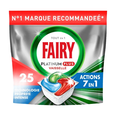 Tablettes Lave-Vaisselle FAIRY Platinum Plus Propreté Intense X25