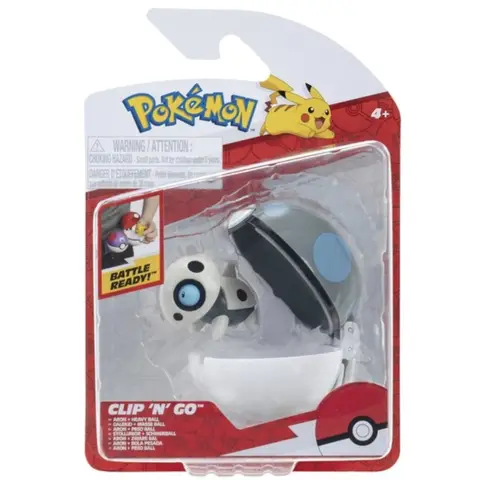 Pokemon Clip N Go Aron Figuur met Heavy Ball - No. 4147, 5 cm