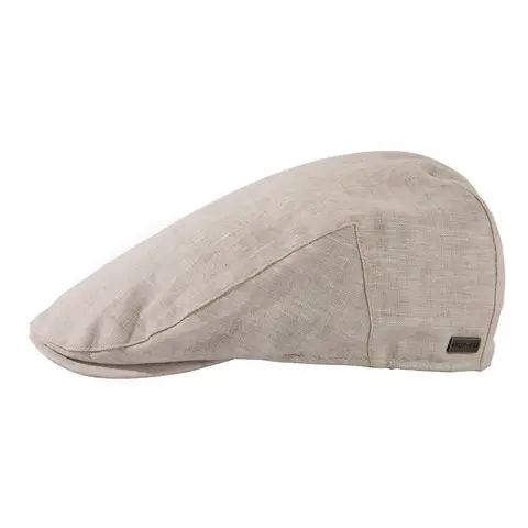 TOP-EX Mens 100% Linen Flat Cap Summer Cooling Newsboy Hats Cotton Lining M/L Beige