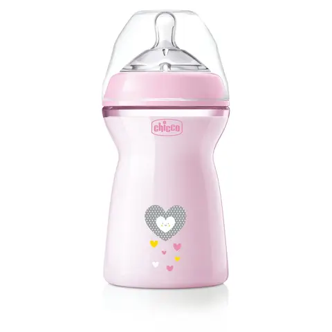 Chicco Babyfläschchen NaturalFeeling 330 ml schneller fluss pink