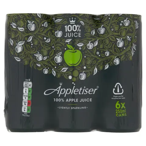 Appletiser 100% Apple Juice Lightly Sparkling 6 x 250ml