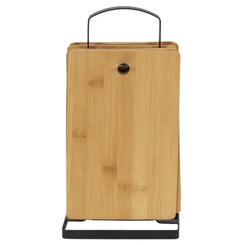 COOK CONCEPT Lot de 4 planches à découper en bambou avec support en métal
