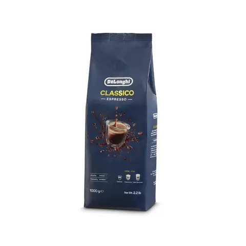DeLonghi DLSC616 CLASSICO Ganze Kaffebohnen für Kaffeevollautomaten Siebträger und Espressokocher, 1 kg