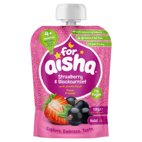 For Aisha Strawberry  Blackcurrant 4+ Months 100g