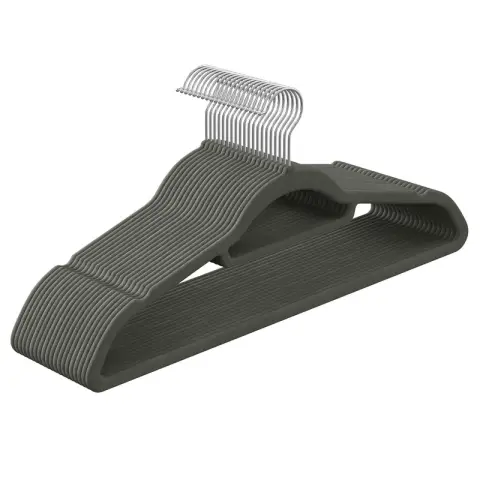 SONGMICS Velvet Hanger, 43x22.5x0.6cm, Black and Ink Black, Set of 50